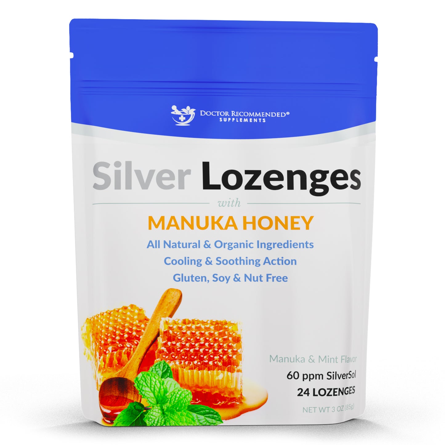 Silver Lozenges with Organic Manuka Honey and Vitamin C